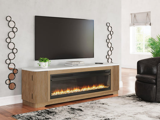 Soporte de TV Camdill de 80" con chimenea eléctrica