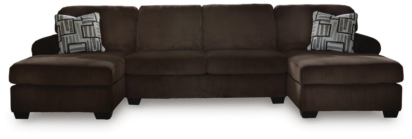 Seccional Kimlee de 3 piezas con chaise longue doble