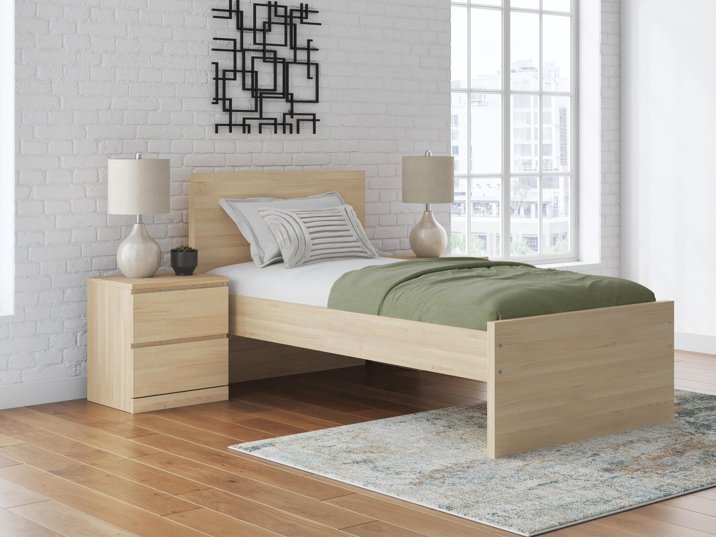 Cama de plataforma con dos paneles Onita