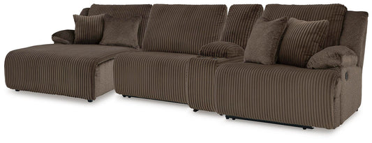 Sofá seccional reclinable de 4 piezas de gama alta con chaise longue
