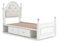 Cama doble tapizada con almacenamiento Kozlani
