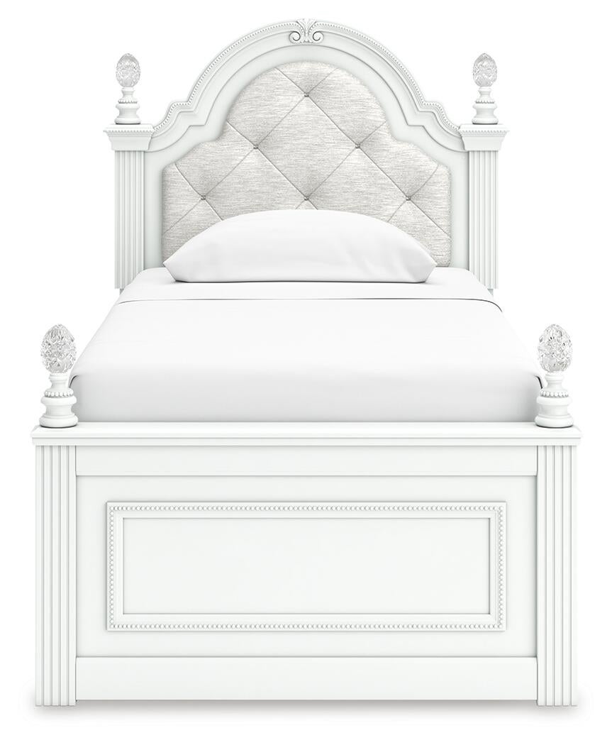 Cama doble tapizada con almacenamiento Kozlani
