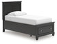 Cama doble con almacenamiento Lanolee