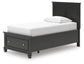 Cama doble con almacenamiento Lanolee