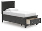 Cama doble con almacenamiento Lanolee
