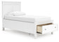 Cama con almacenamiento de dos paneles Fortman