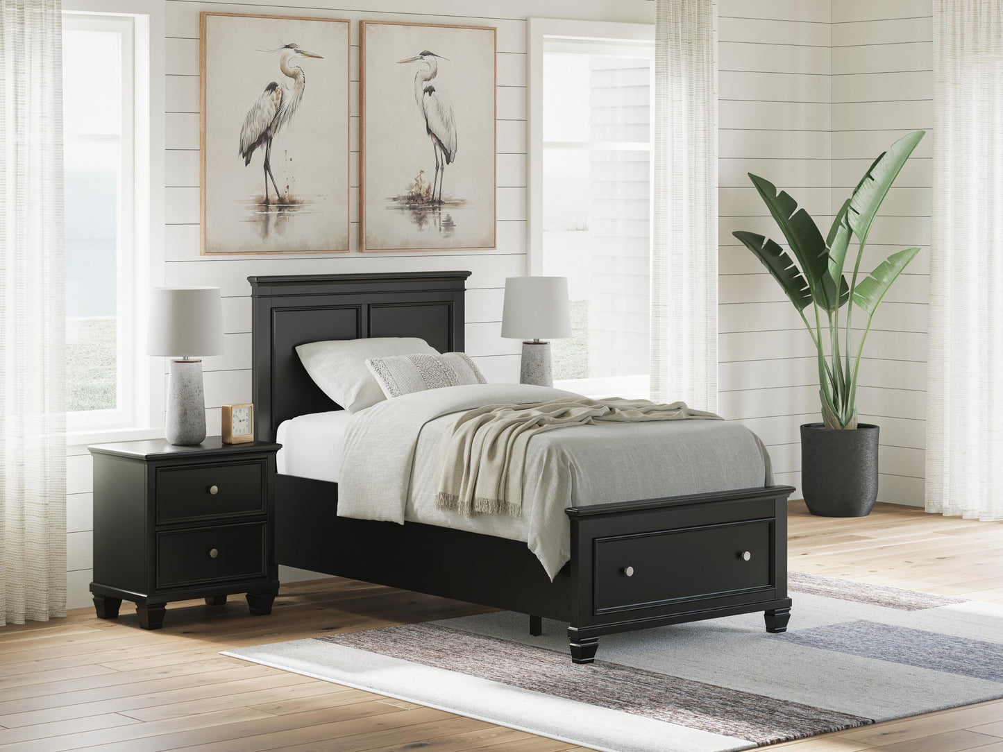 Cama doble con almacenamiento Lanolee
