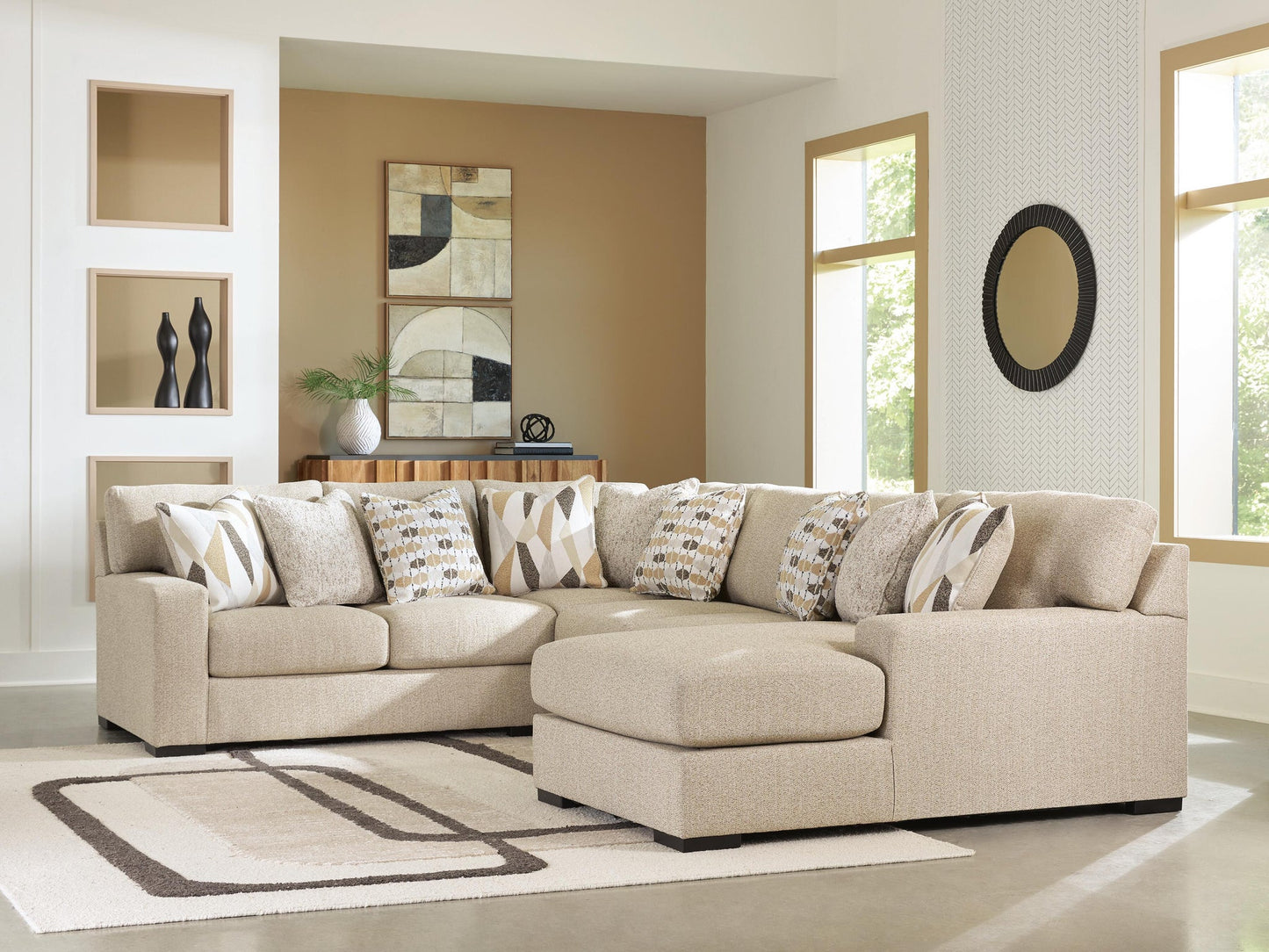 Sofá seccional Laurelgrove de 4 piezas con chaise longue