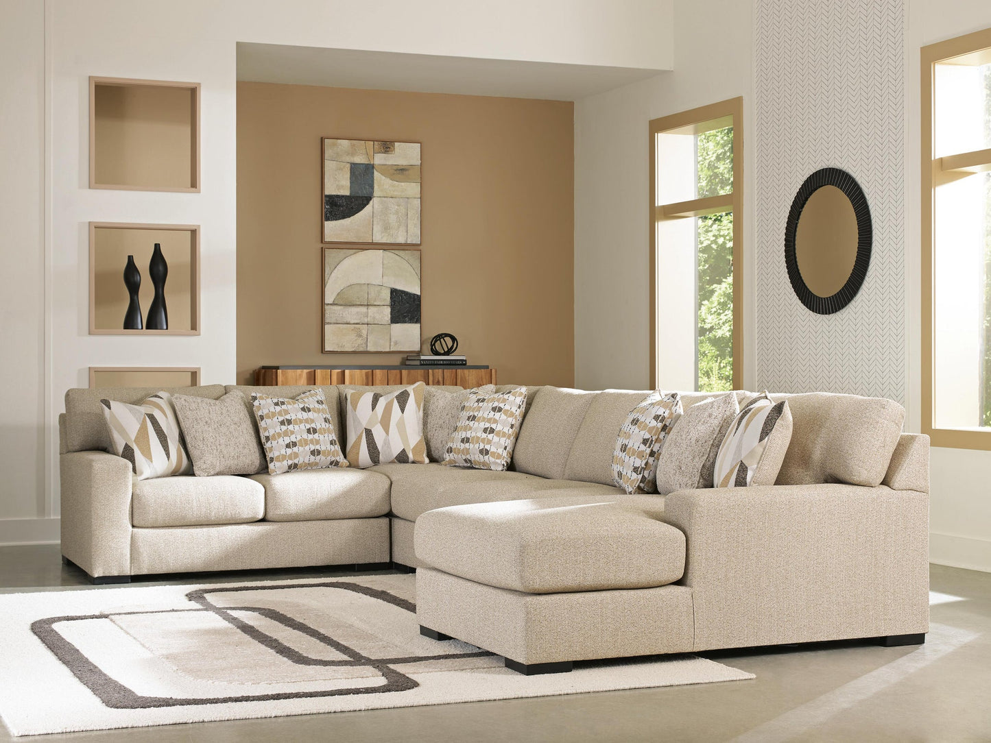 Sofá seccional Laurelgrove de 5 piezas con chaise longue