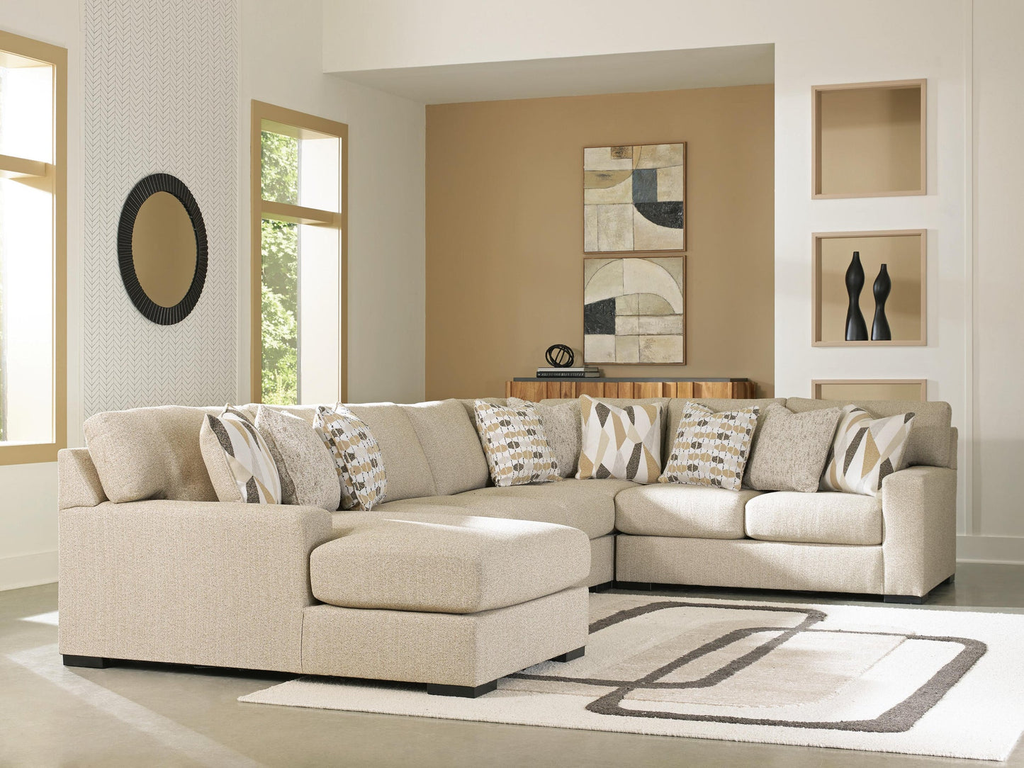 Sofá seccional Laurelgrove de 5 piezas con chaise longue