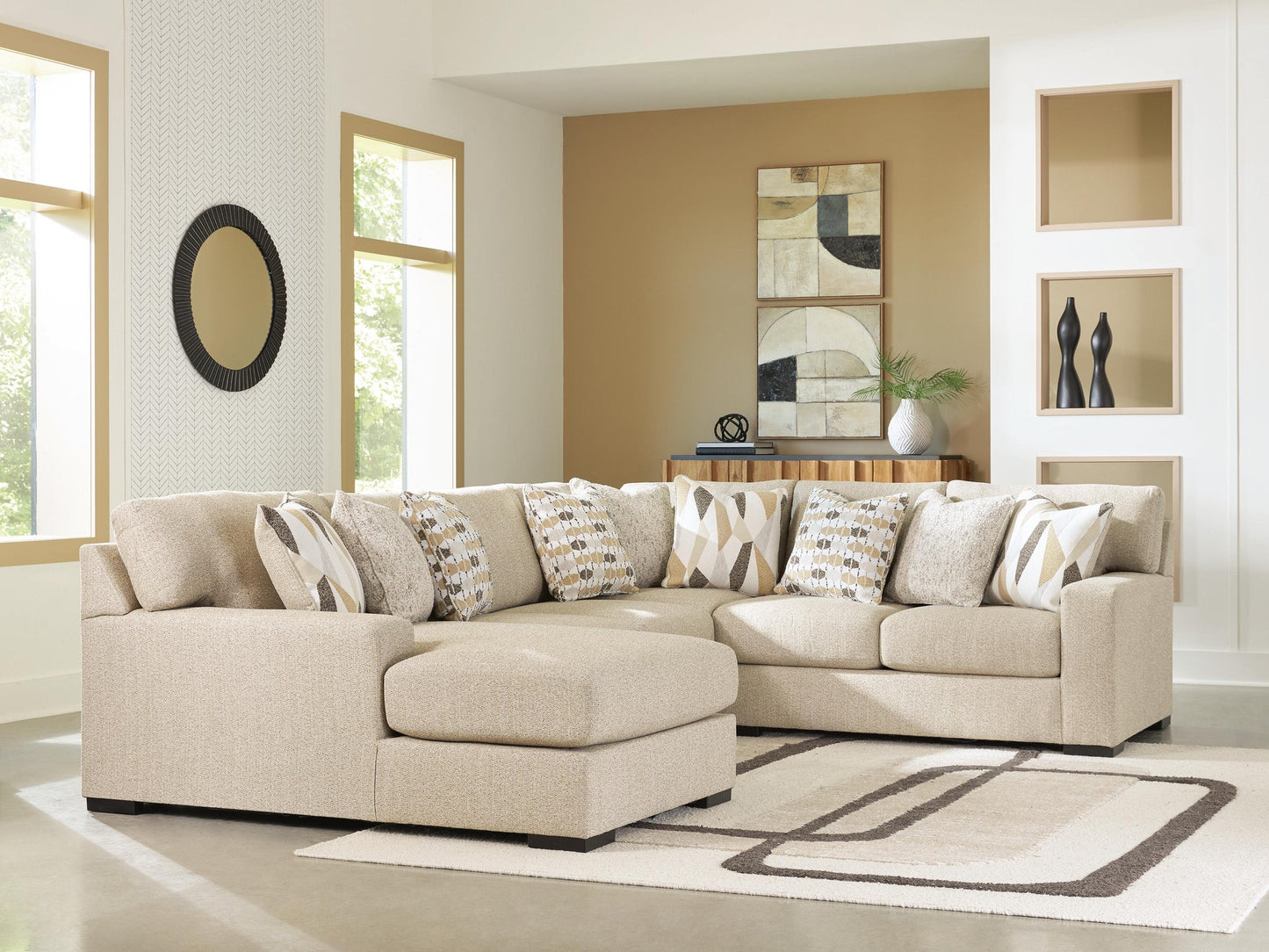 Sofá seccional Laurelgrove de 4 piezas con chaise longue