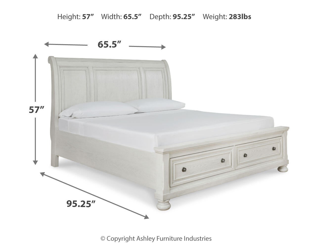 Cama Robbinsdale tipo trineo con almacenamiento
