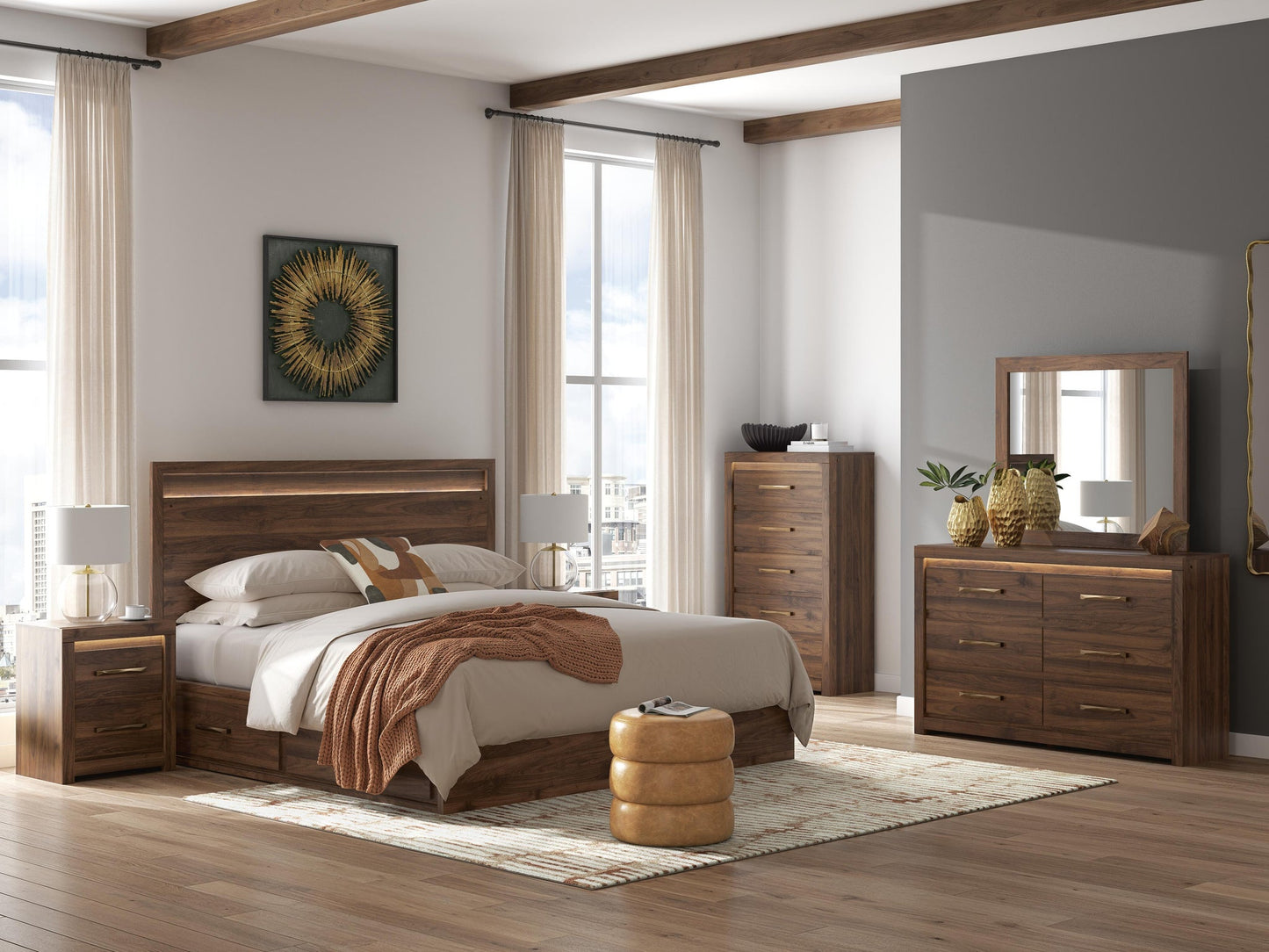 Janfyn King Panel Bed with 2 Sided Storage