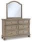 Lettner Twin Sleigh Bed with Mirrored Dresser and 2 Nightstands