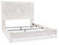 Paxberry King Panel Bed with Mirrored Dresser, Chest and Nightstand