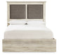 Cambeck Queen Upholstered Panel Bed with Mirrored Dresser and 2 Nightstands