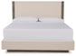 Anibecca California King Upholstered Bed with Mirrored Dresser and Chest