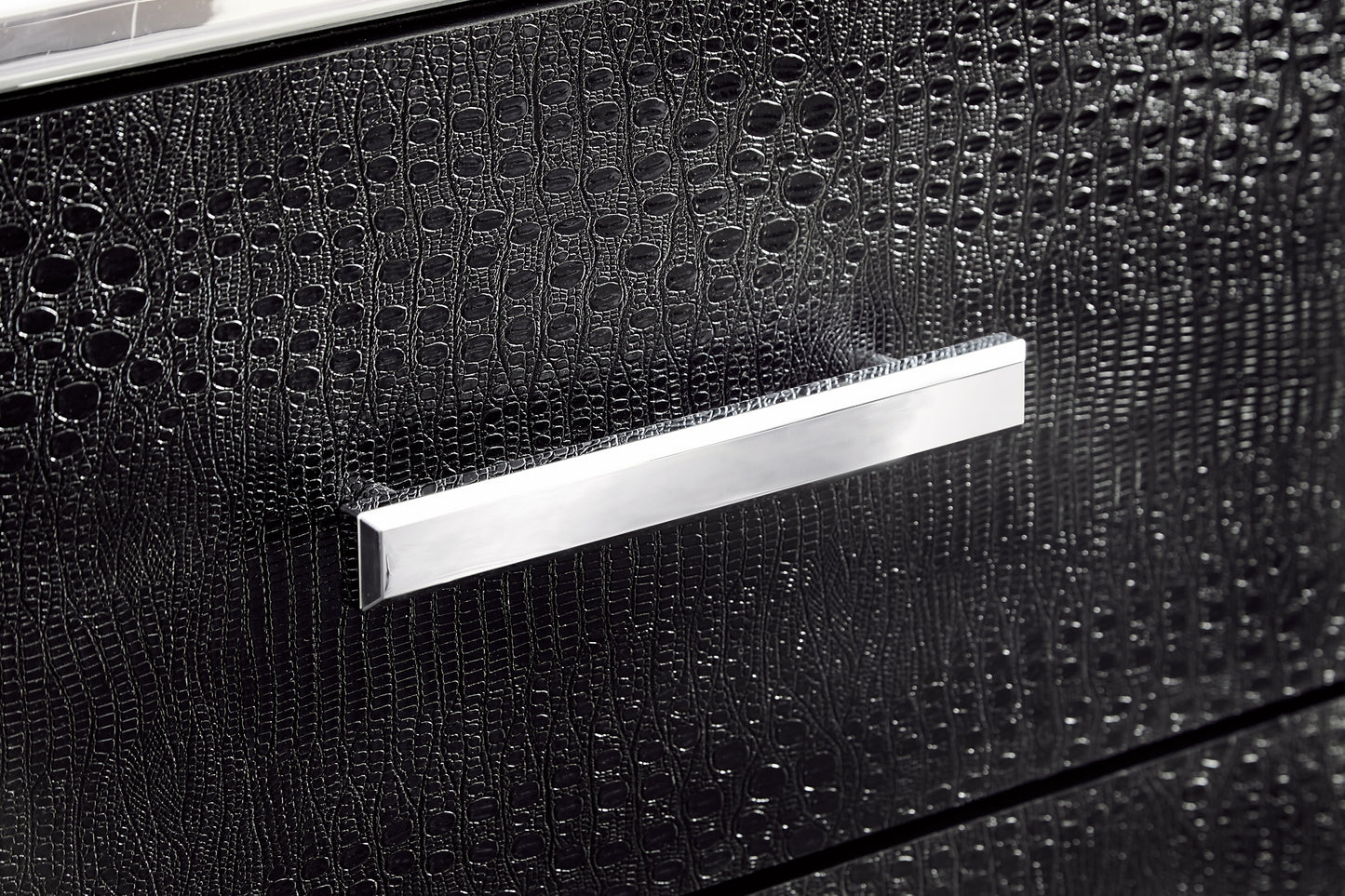 Kaydell Queen Upholstered Panel Storage Platform Bed with Mirrored Dresser